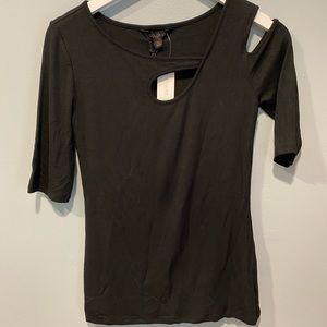 Black shoulder top